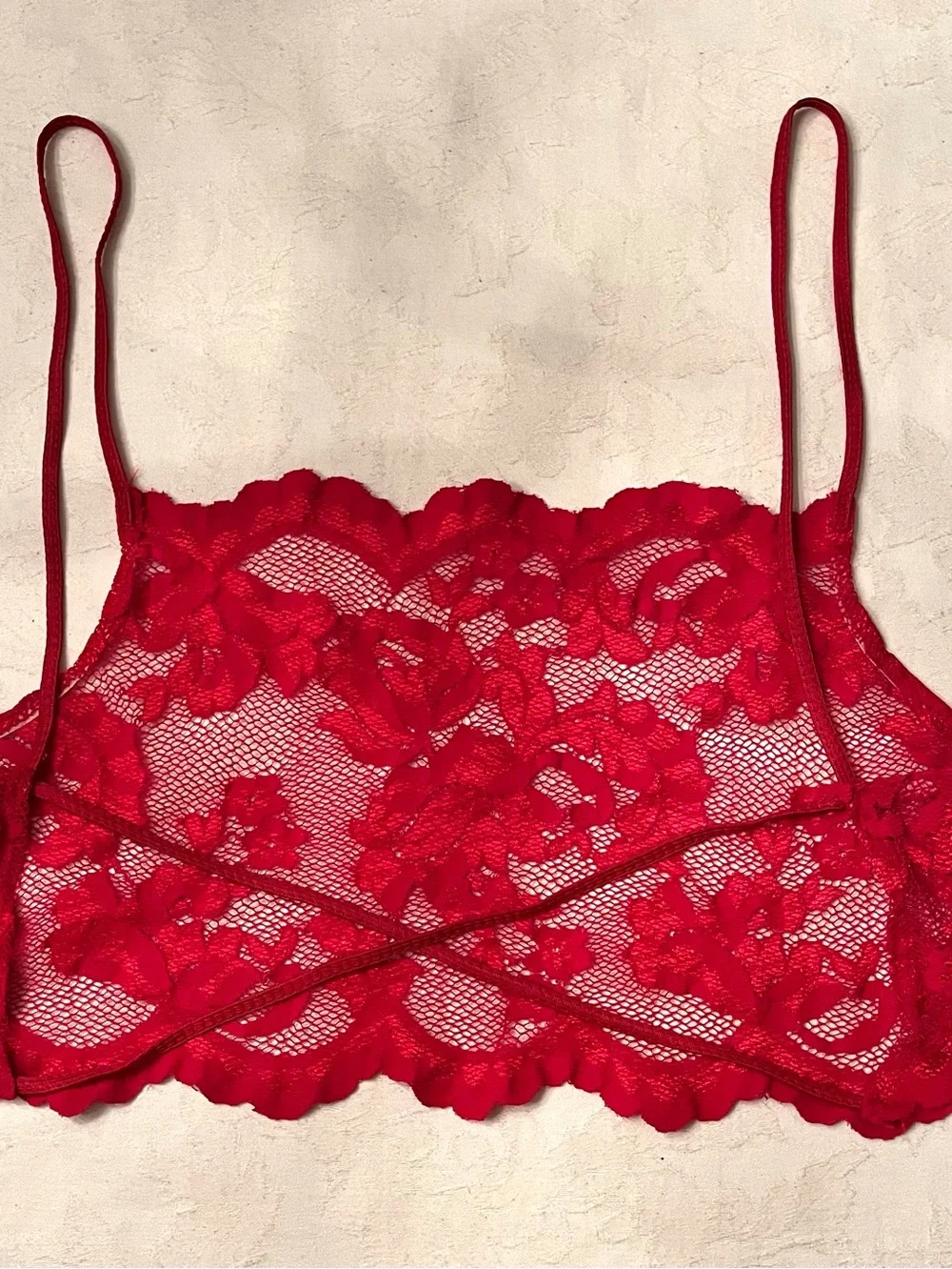 Rare vtg VS Red Lace open back camisole & mini skirt lingerie set - tags removed